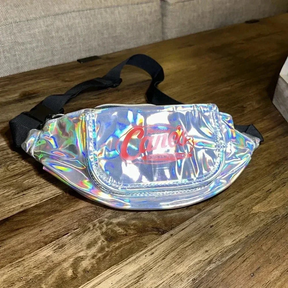 Raising Canes Metallic Fanny/Shoulder Pack Bag Zippered Pouch Adjustable Unisex - Picture 6 of 10